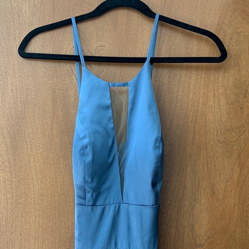 Slate Blue Long Bridesmaid Dress from David’s Bridal, Wore Once Size 0